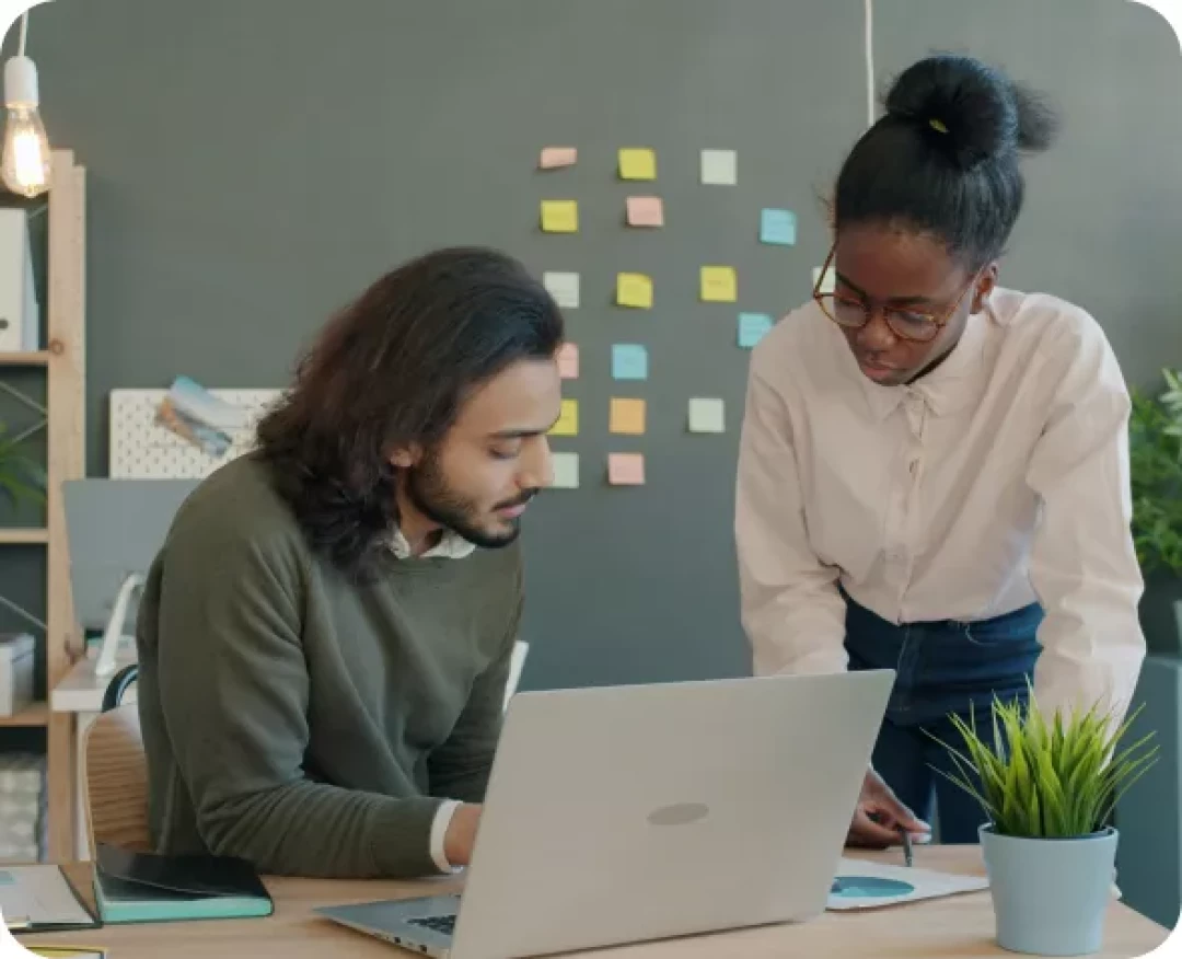 two people working on a project
